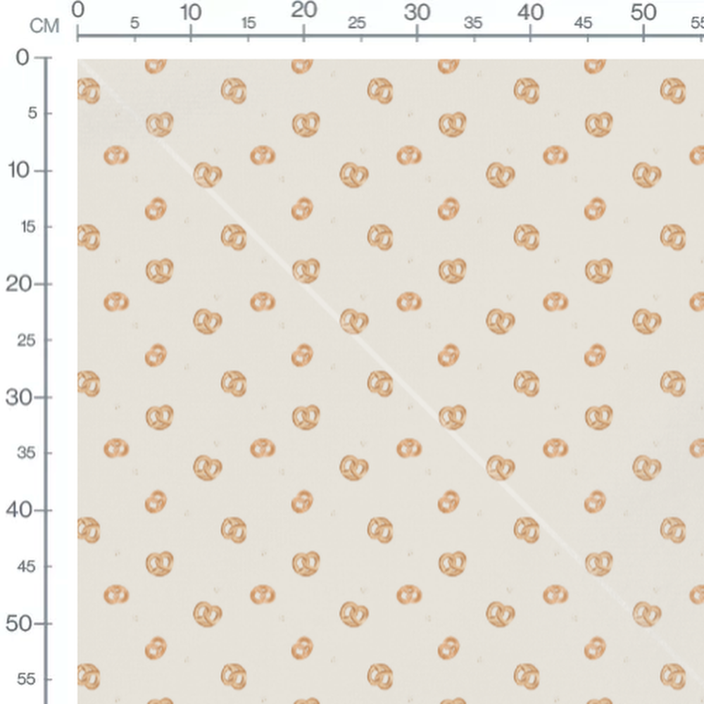 Tissu - Bretzels dorés et sel blanc