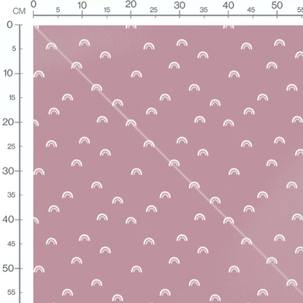 Tissu - Arcs blancs sur rose mauve