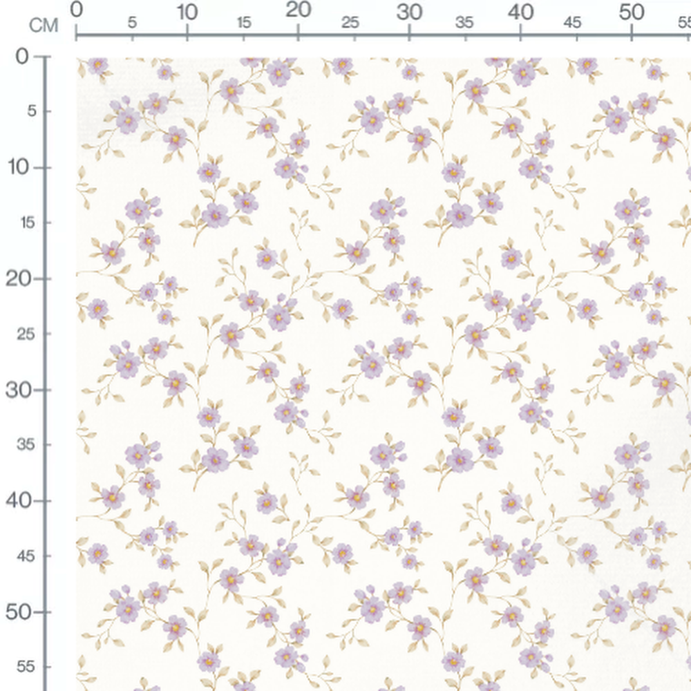 Tissu - Fleurs violettes sur fond clair