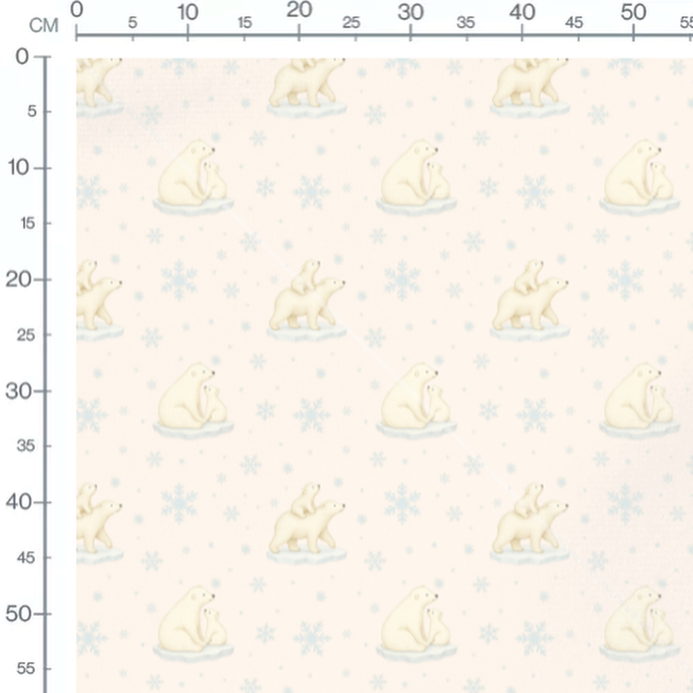 Tissu - Ours polaires sur beige