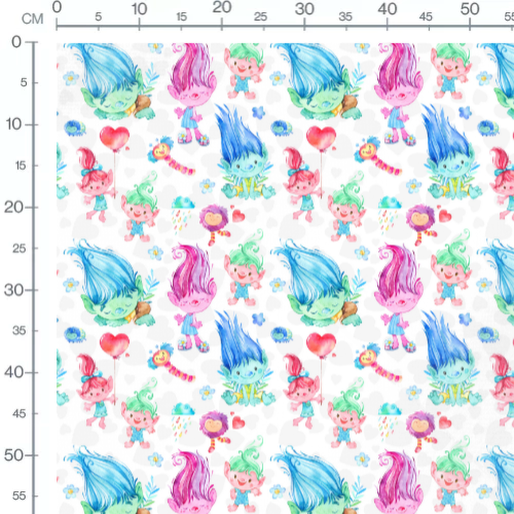 Tissu - Fleurs blanches sur vert