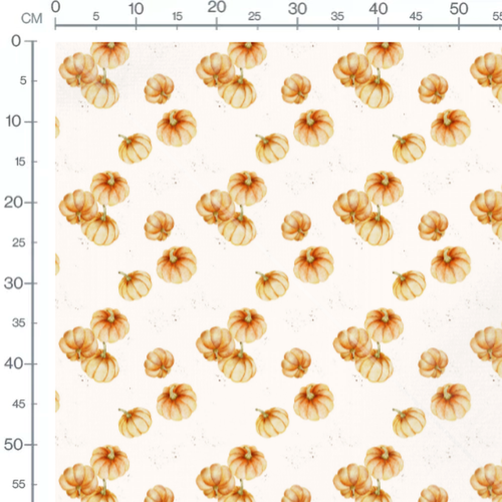 Tissu - Citrouilles aquarelle sur fond 2