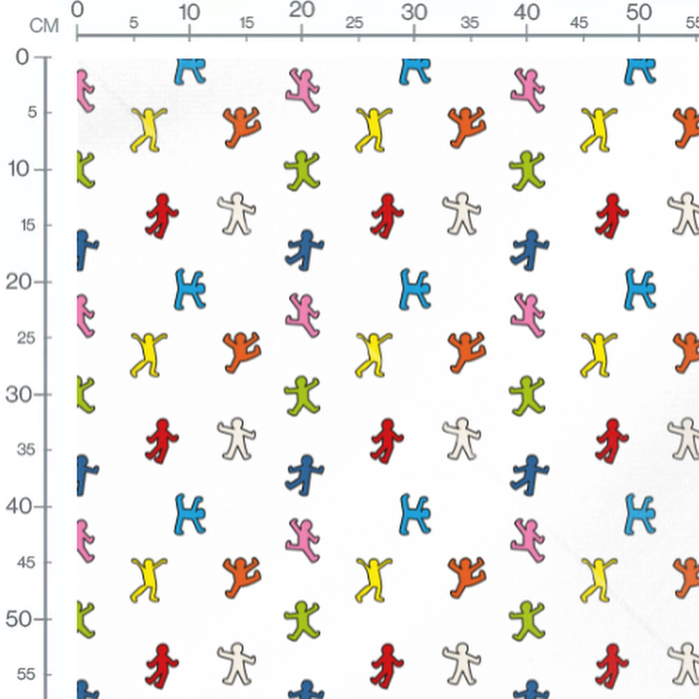 Tissu - Silhouettes humaines colorées