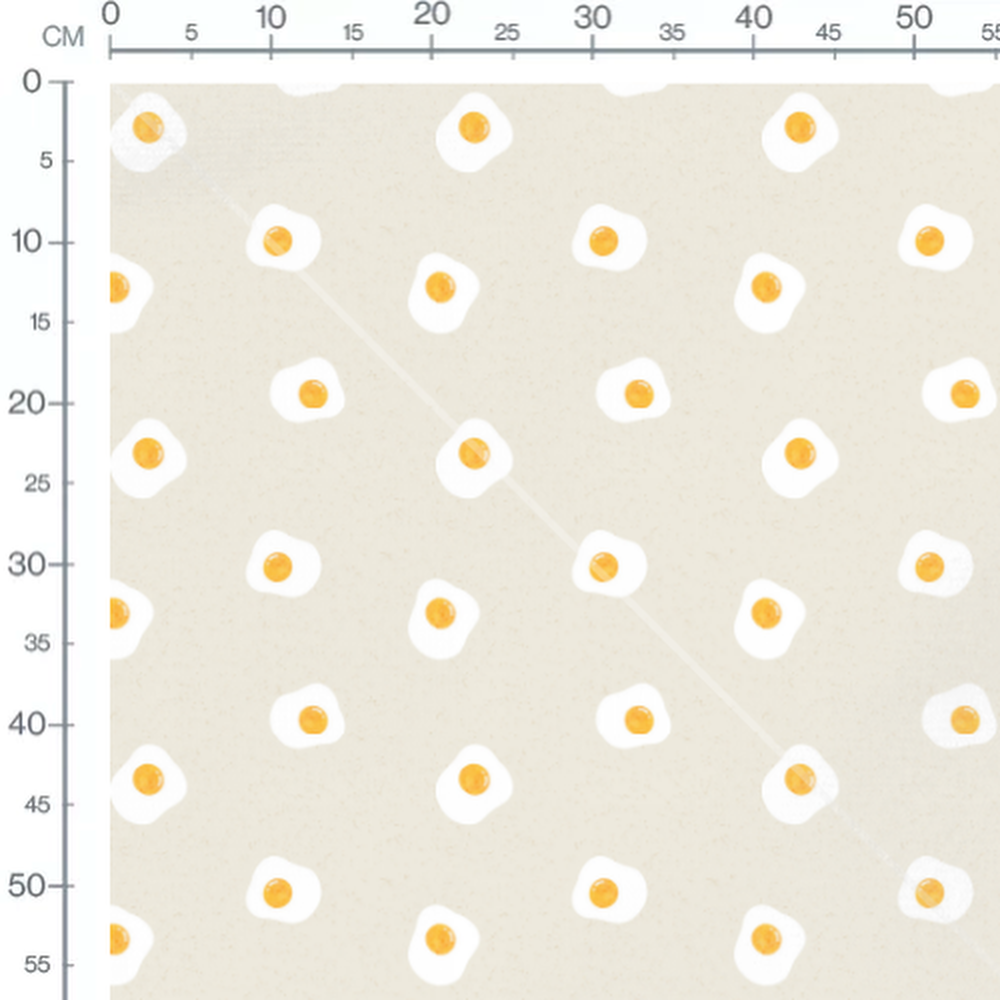Tissu - Œufs au plat dessinés