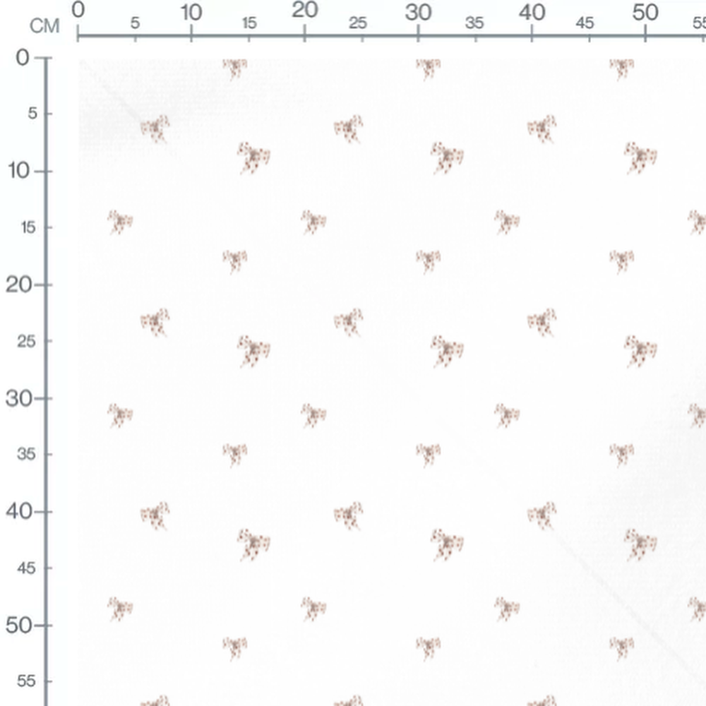 Tissu - Nœuds marron sur fond blanc