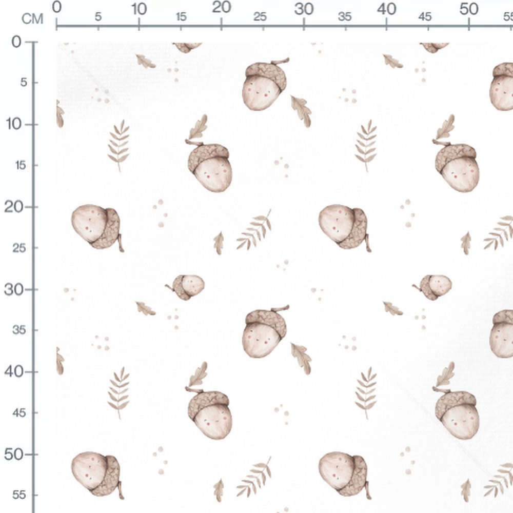 Tissu - Glands et feuilles stylisées