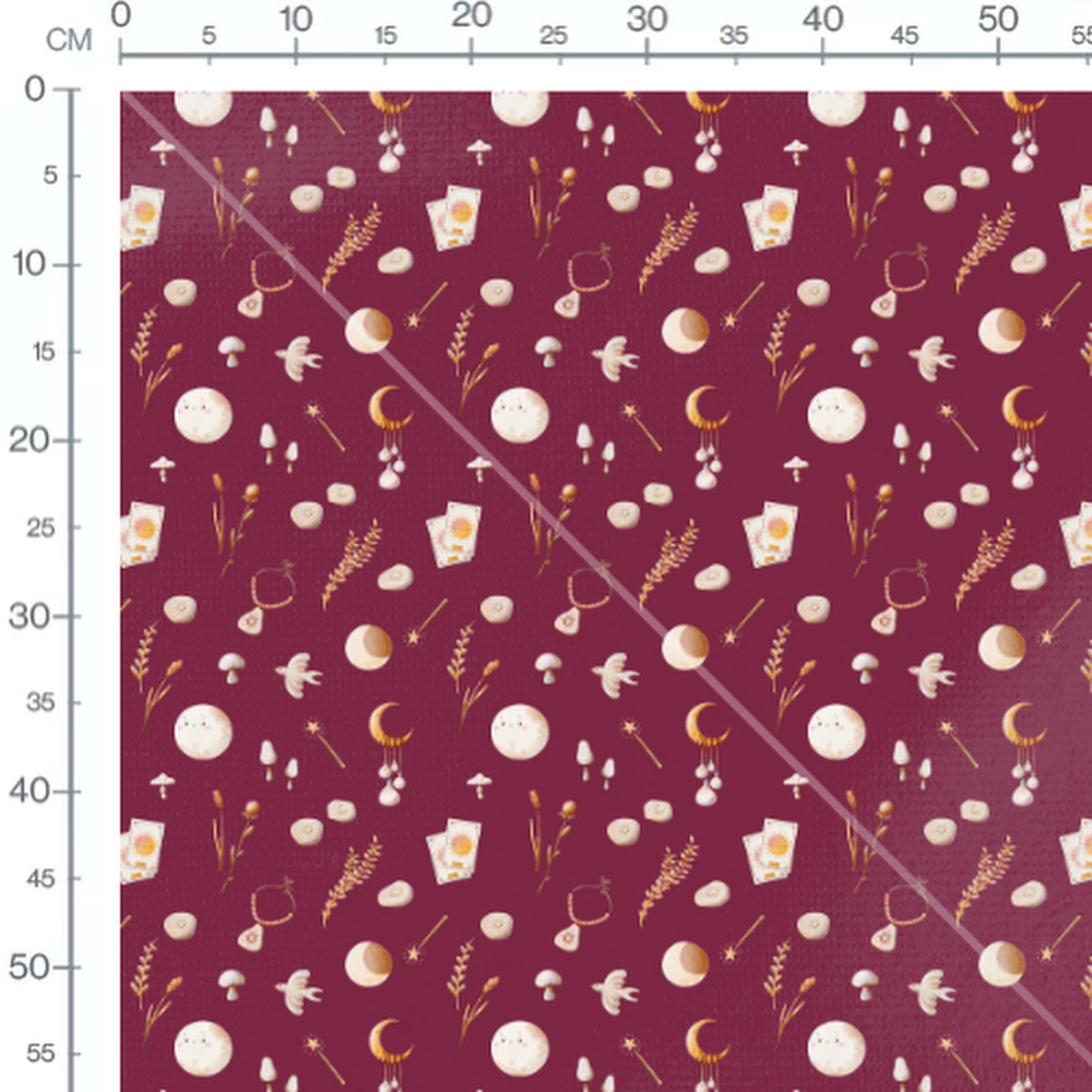 Tissu - Objets mystiques sur bordeaux