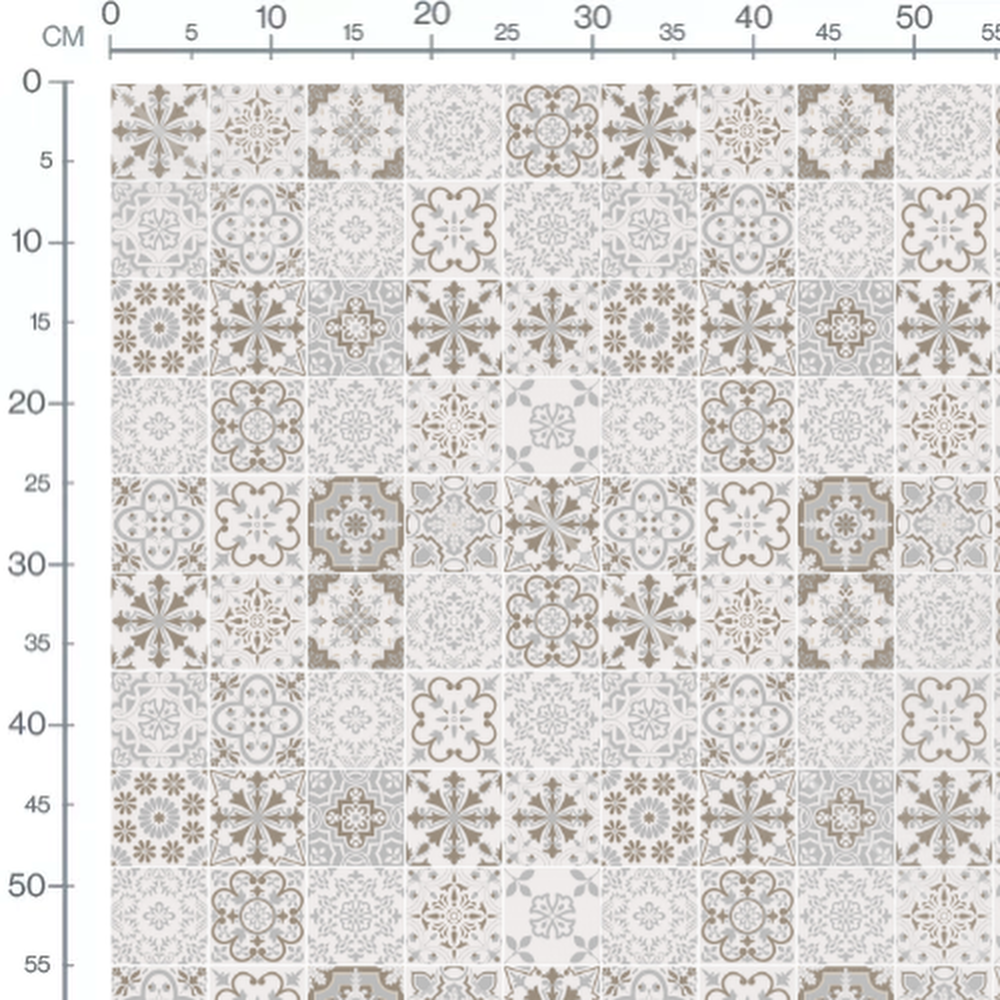 Tissu - Carreaux motifs floraux et