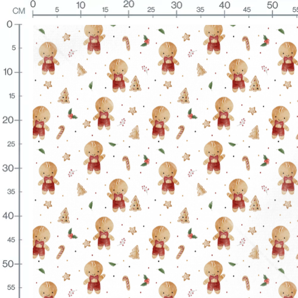 Tissu - Bonshommes pain d'épices joyeux