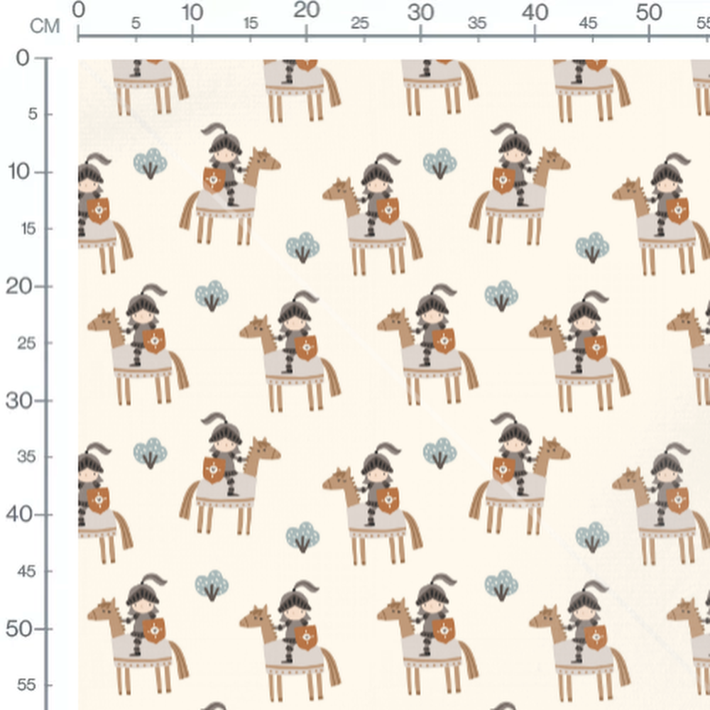 Tissu - Chevaliers sur chevaux