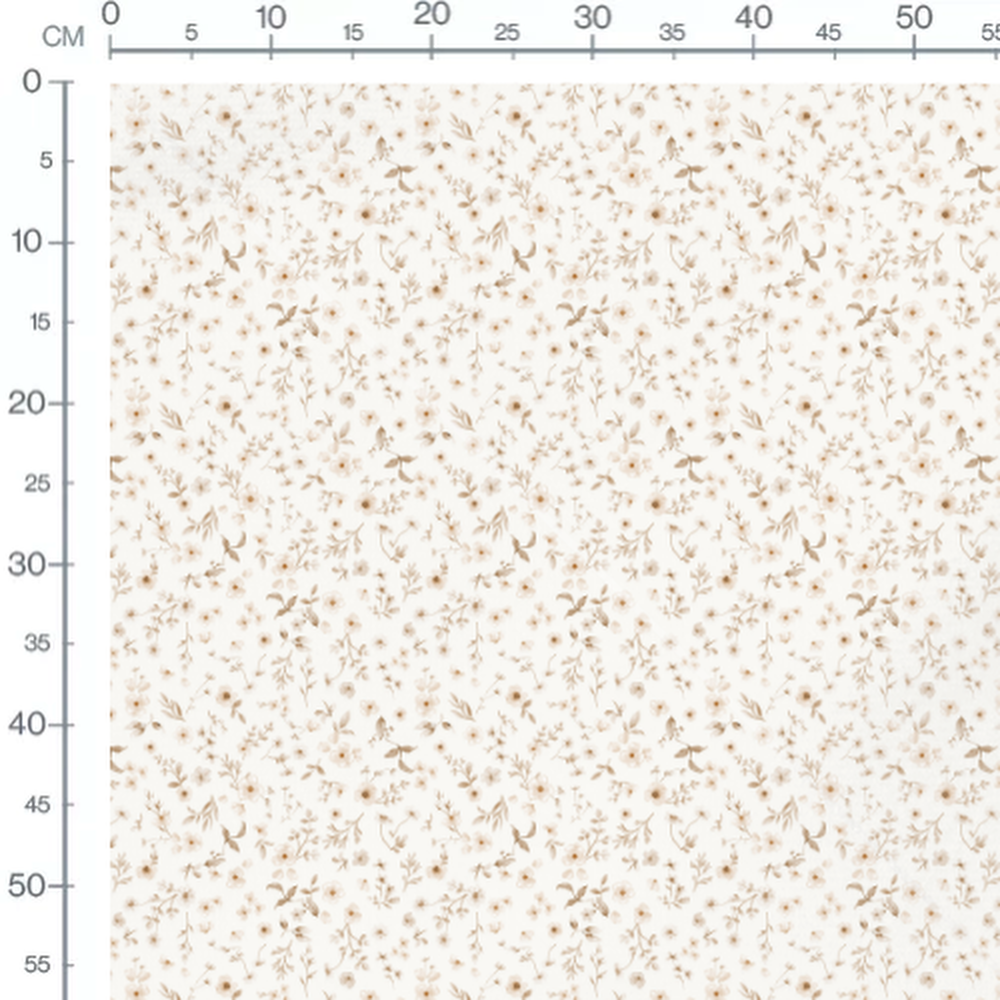 Tissu - Fleurs et bourgeons beige