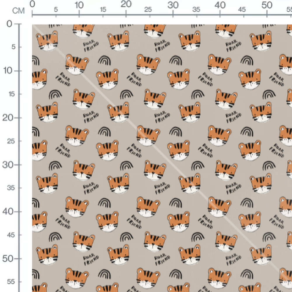 Tissu - Tigres joyeux sur beige