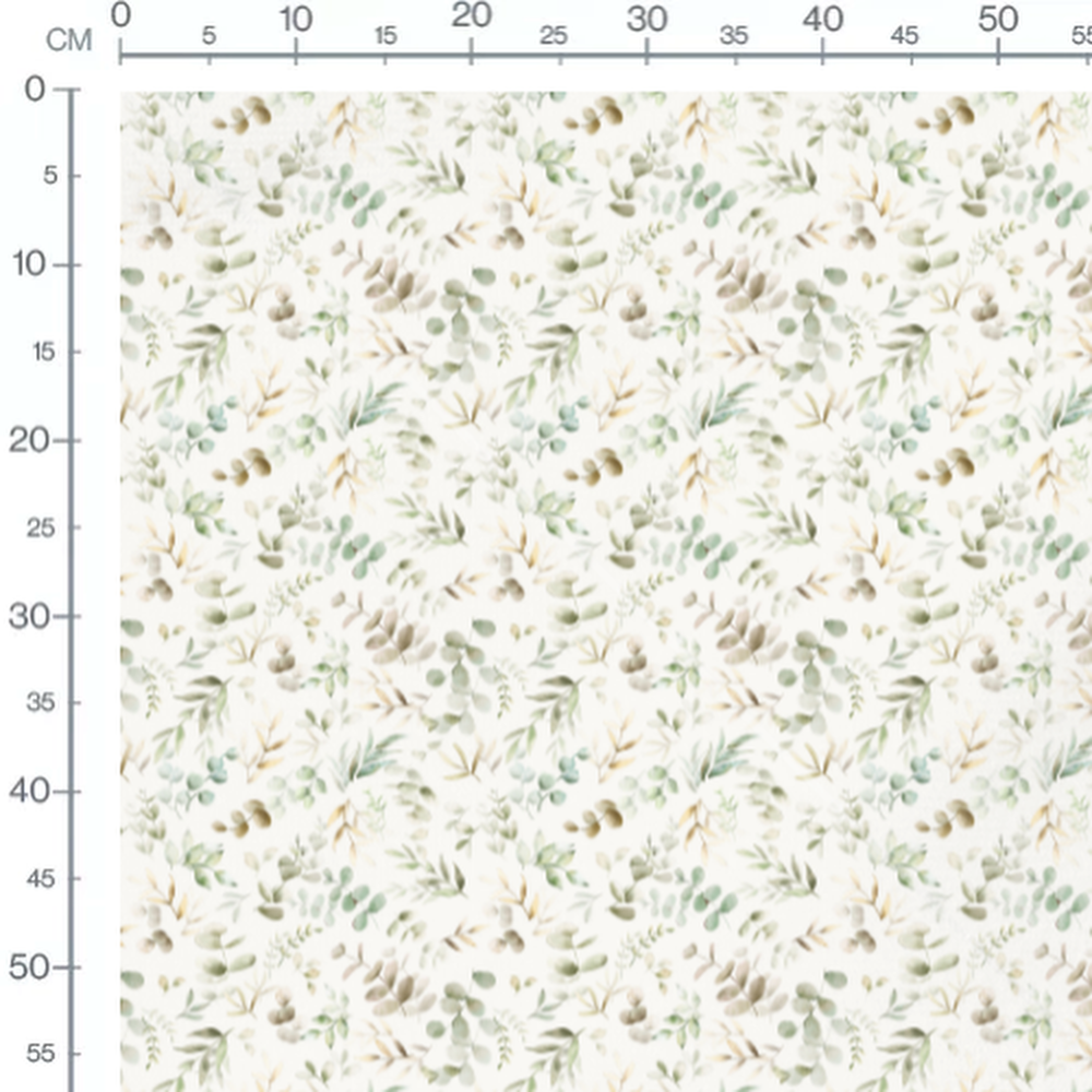 Tissu - Feuilles délicates en nuances