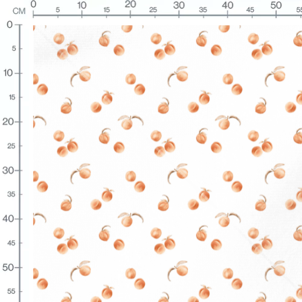 Tissu - Motif de pêches aquarelle