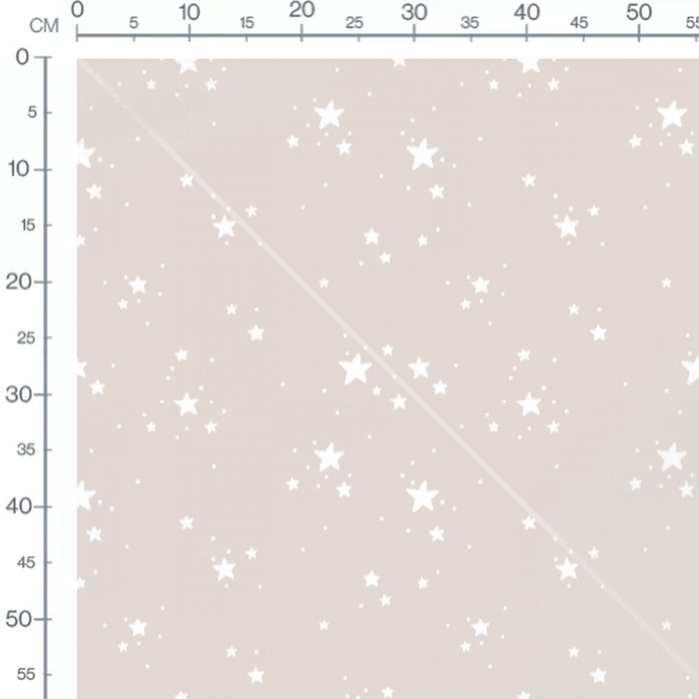 Tissu - Étoiles blanches et points blancs