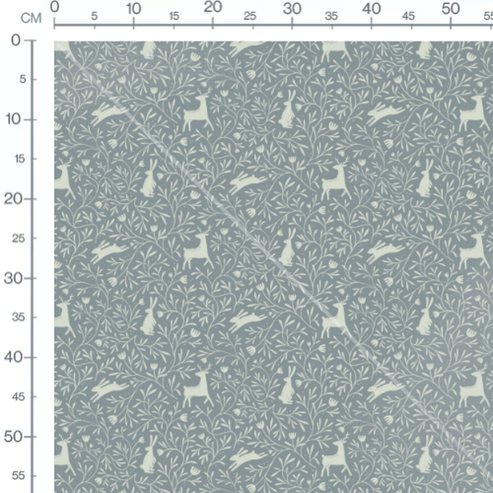 Tissu - Cerfs et lapins stylisés