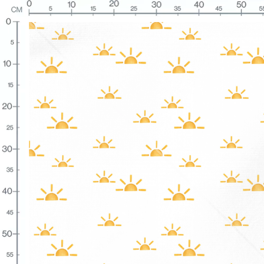 Tissu - Soleils éclatants sur blanc