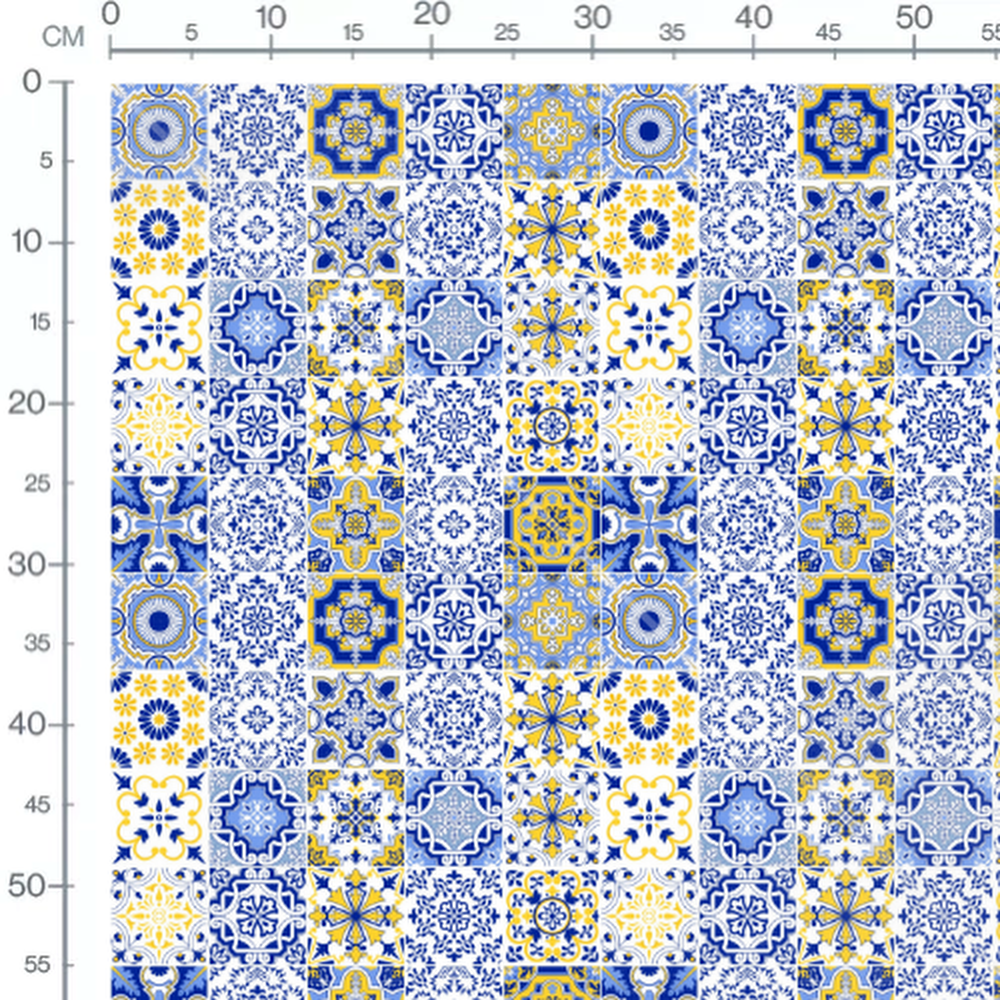 Tissu - Carreaux floraux minutieux