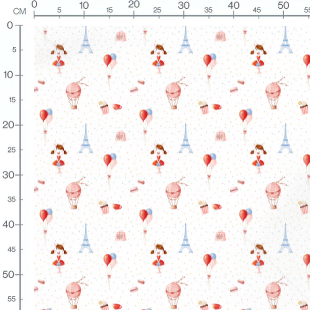 Tissu - Motifs parisiens enfantins