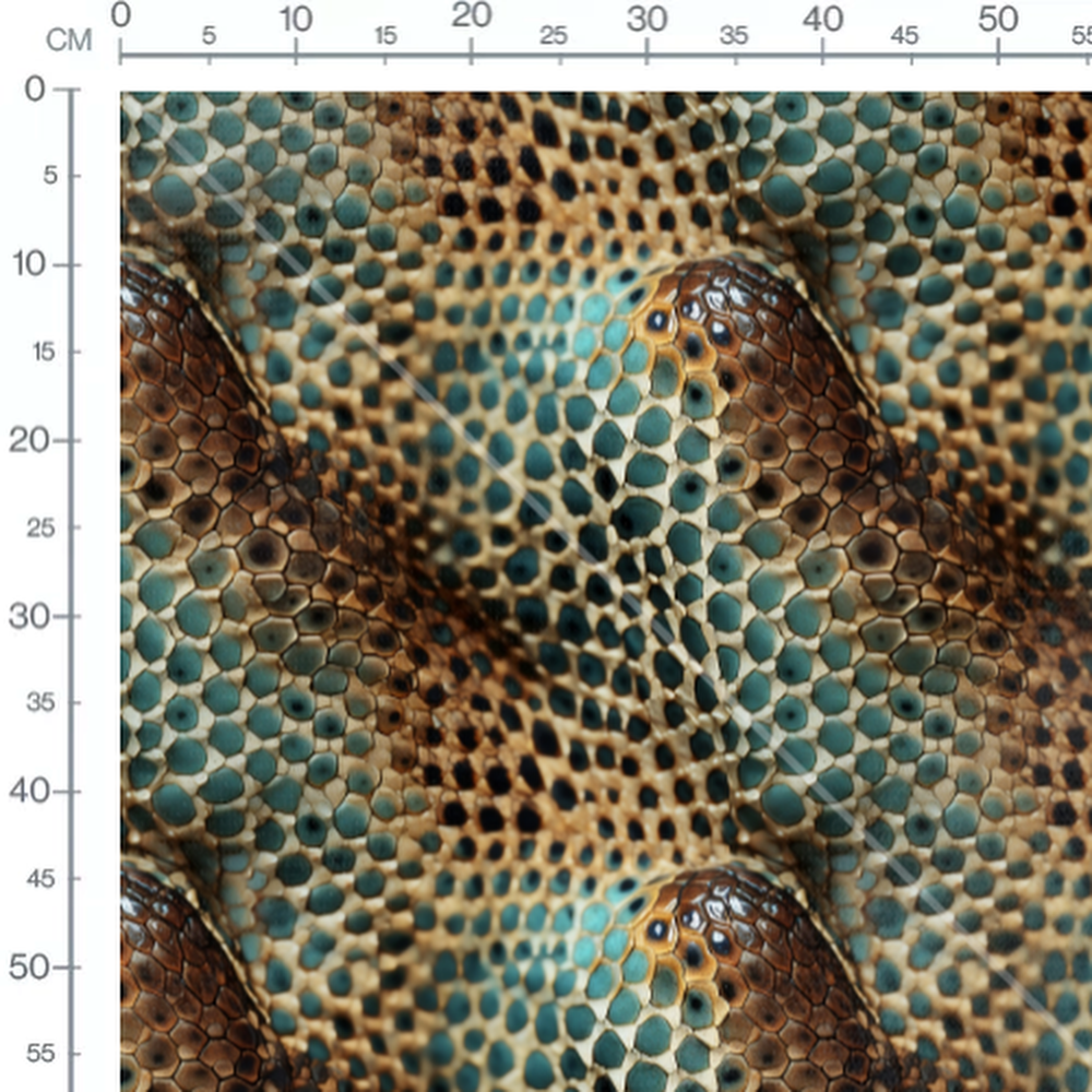 Tissu - lezard vert or