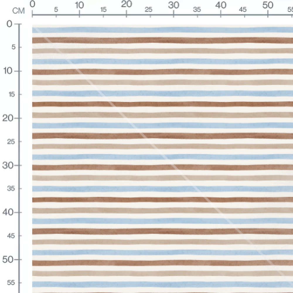 Tissu - Rayures régulières bleu et brun