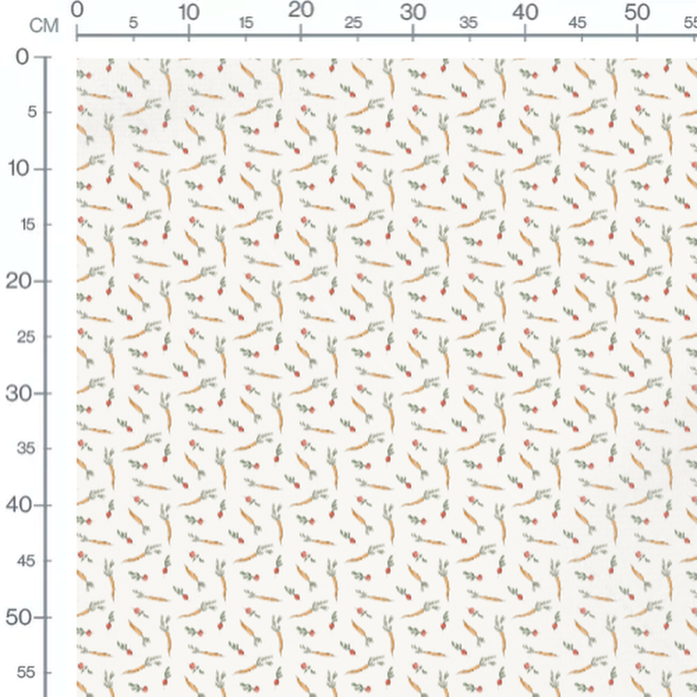 Tissu - Carottes et radis colorés
