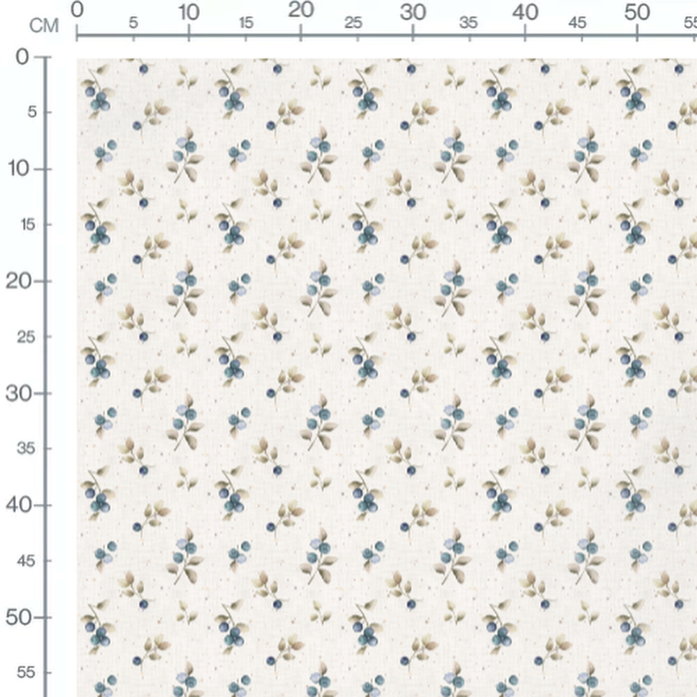 Tissu - Baies et feuilles aquarelle