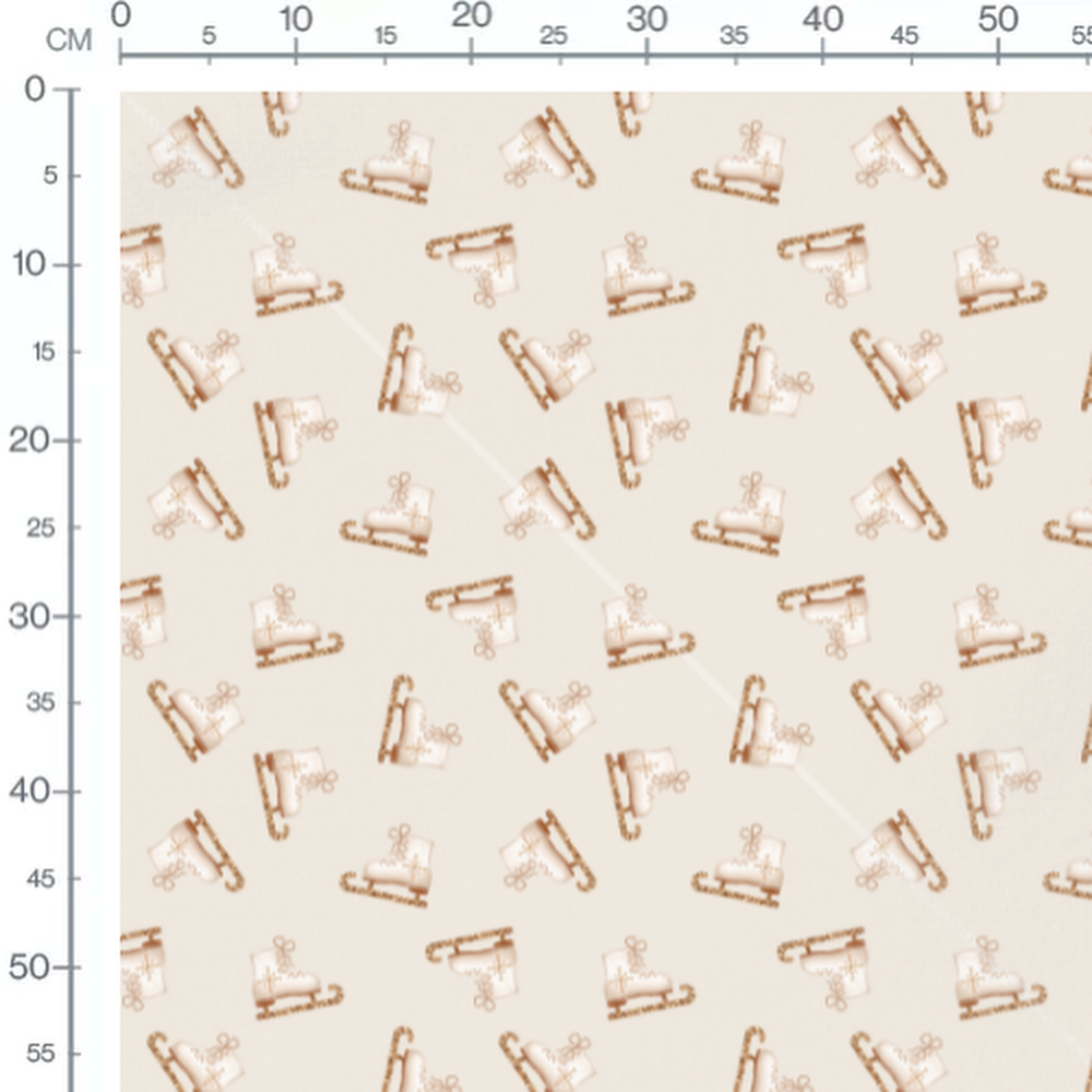 Tissu - Patins dorés sur fond beige