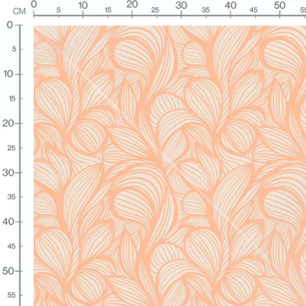 Tissu - Feuilles abstraites orange