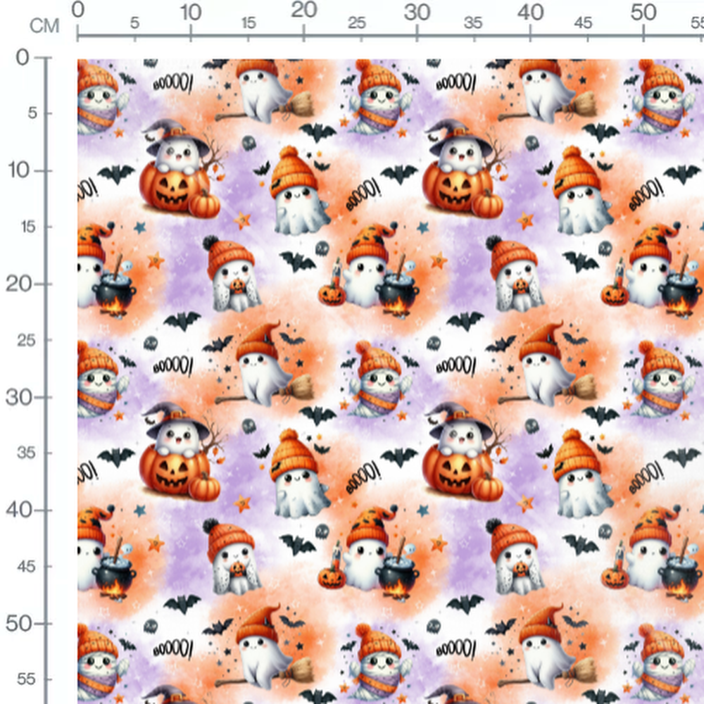 Tissu - Animaux mignons sur crème