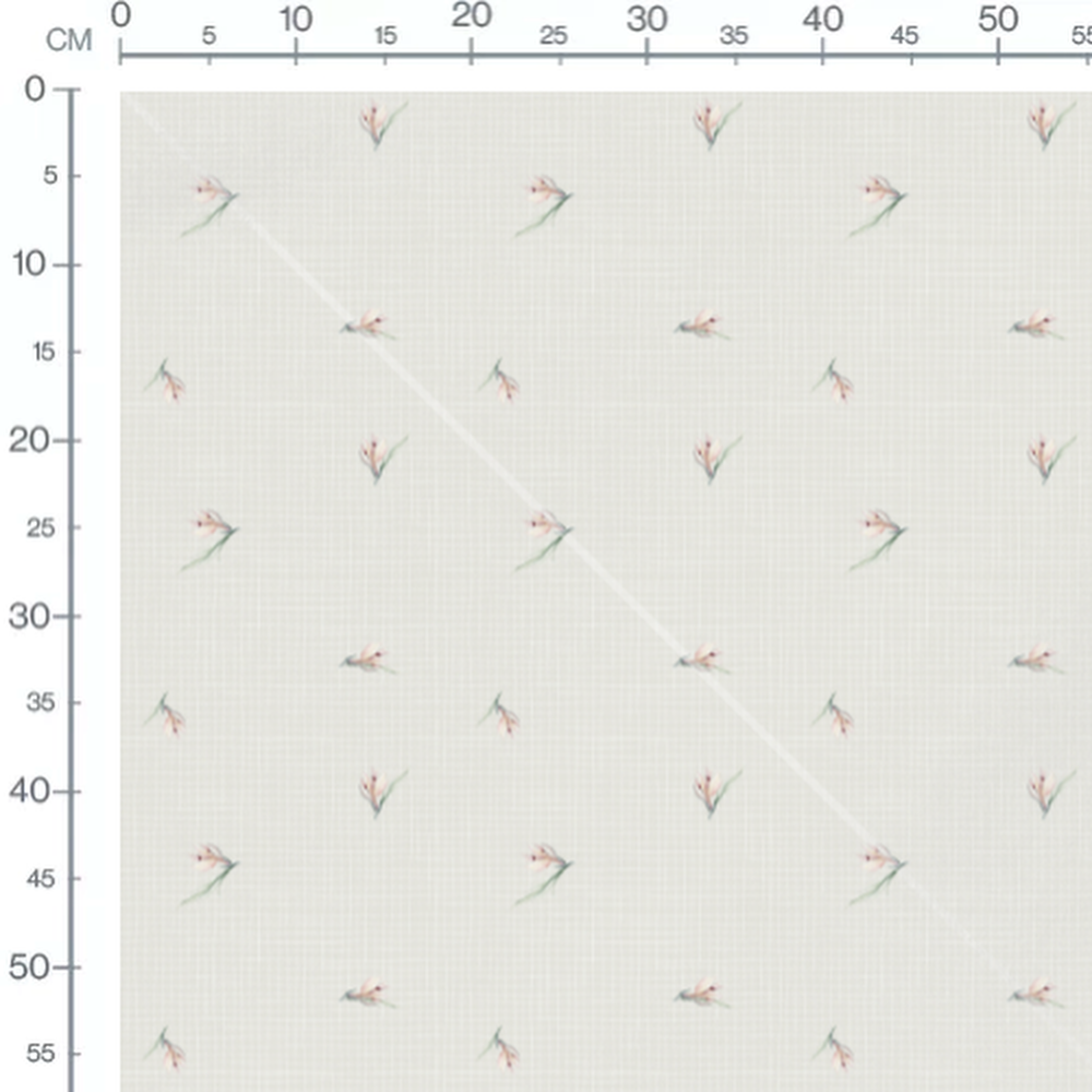 Tissu - Fleurs roses sur fond quadrillé