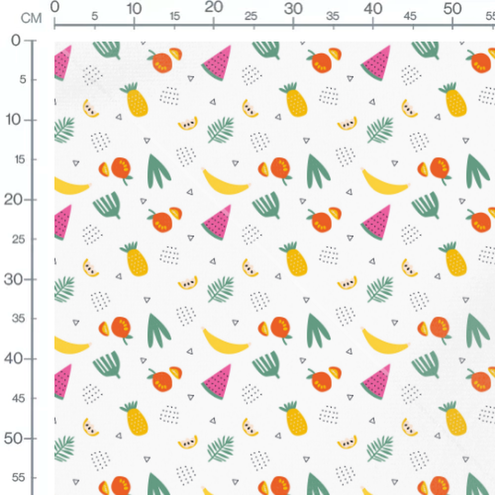 Tissu - Fruits tropicaux colorés
