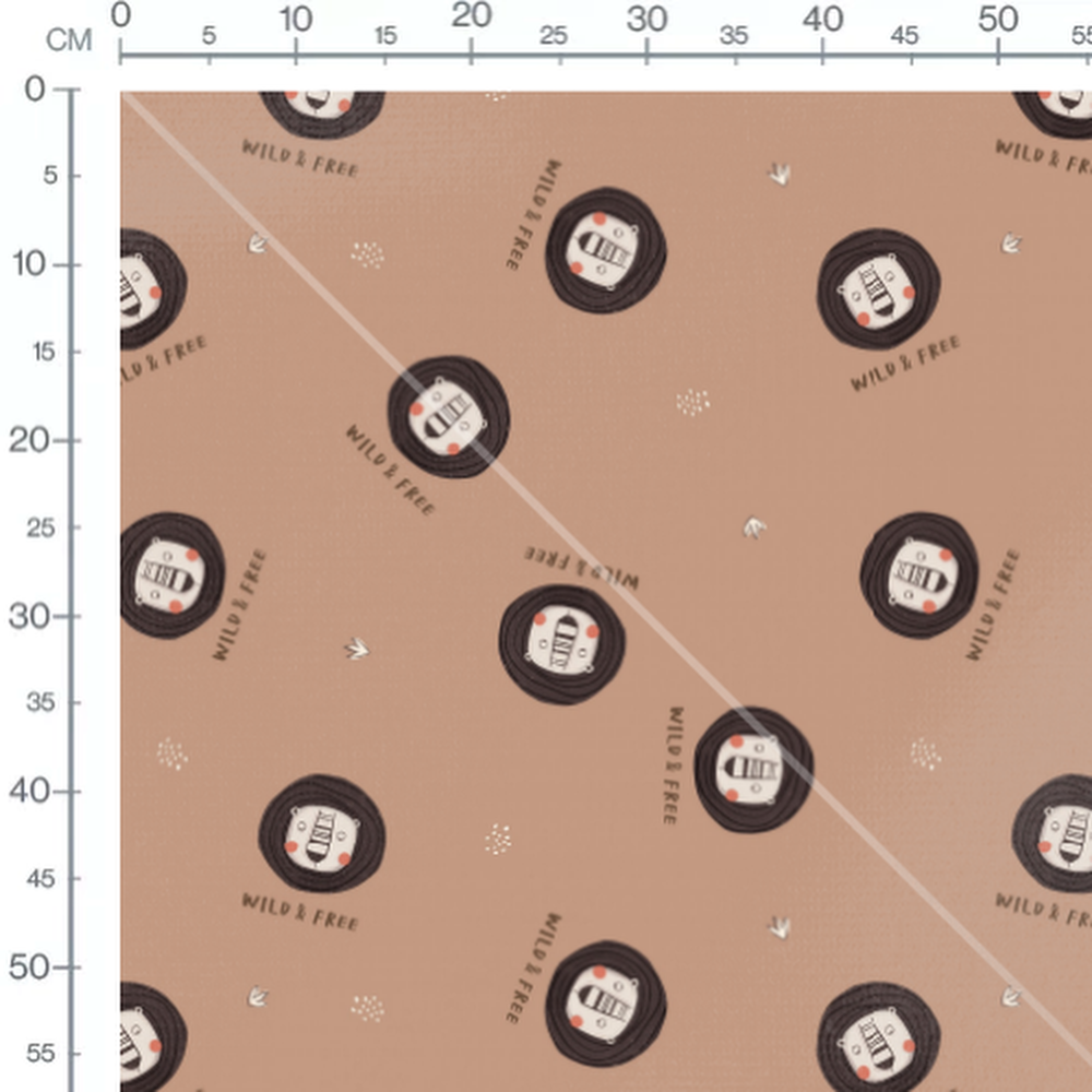 Tissu - Casques d'astronautes marron