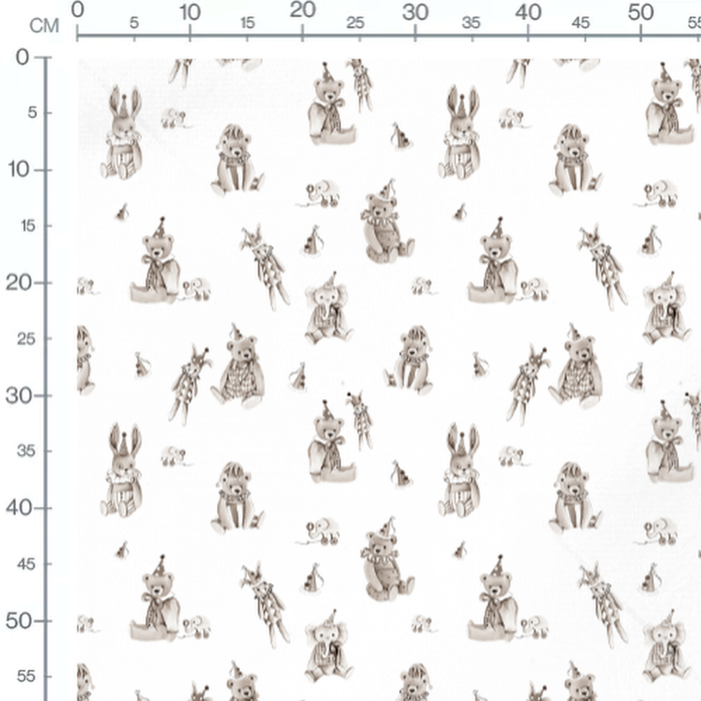 Tissu - Peluches vintage en fête