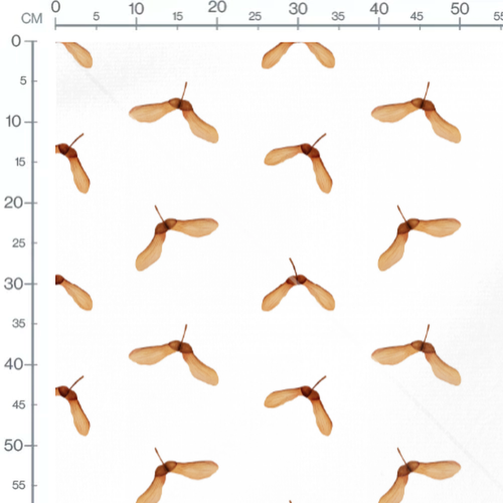 Tissu - Graines d'érable marron