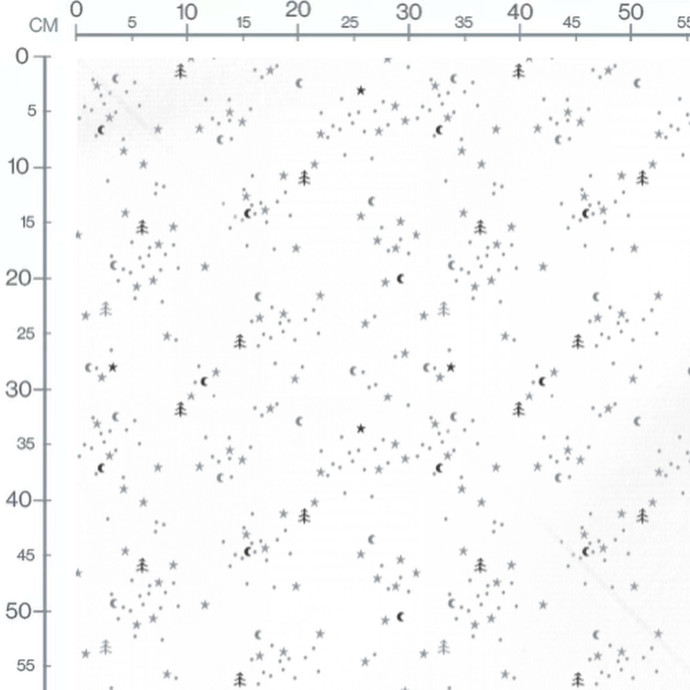 Tissu - Étoiles et lunes grises