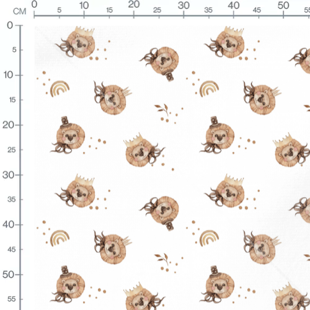 Tissu - Lions mignons et accessoires