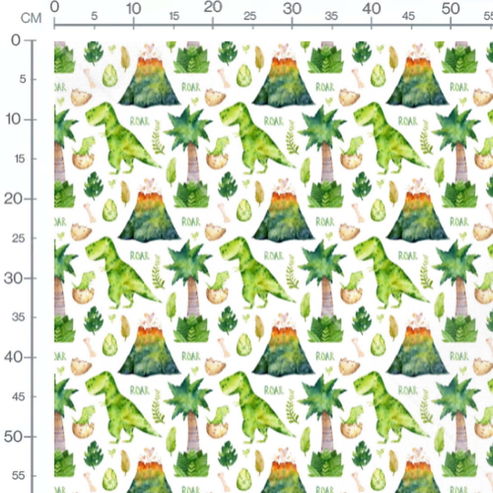 Tissu - Dinosaures et œufs colorés 2