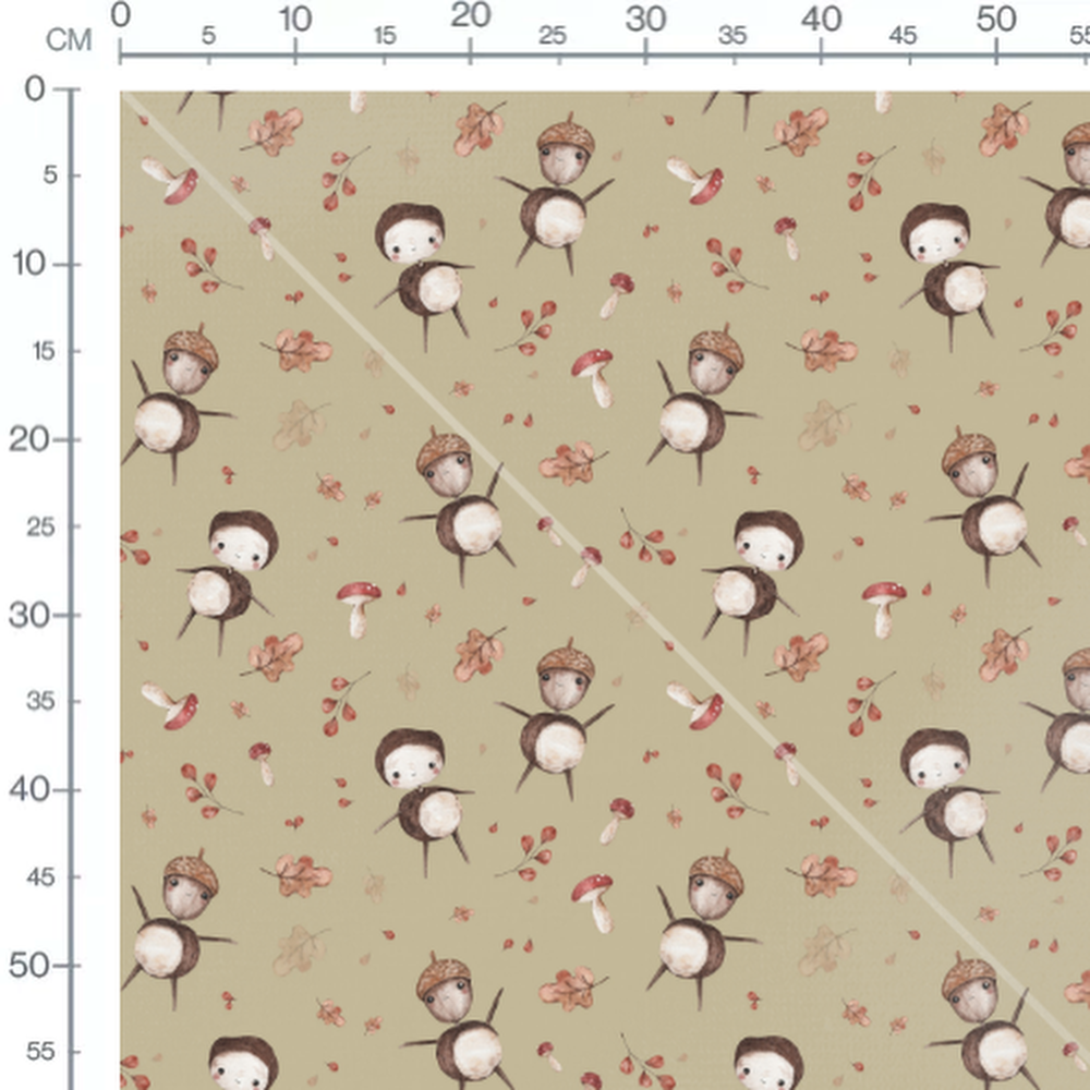 Tissu - Glands et champignons orange