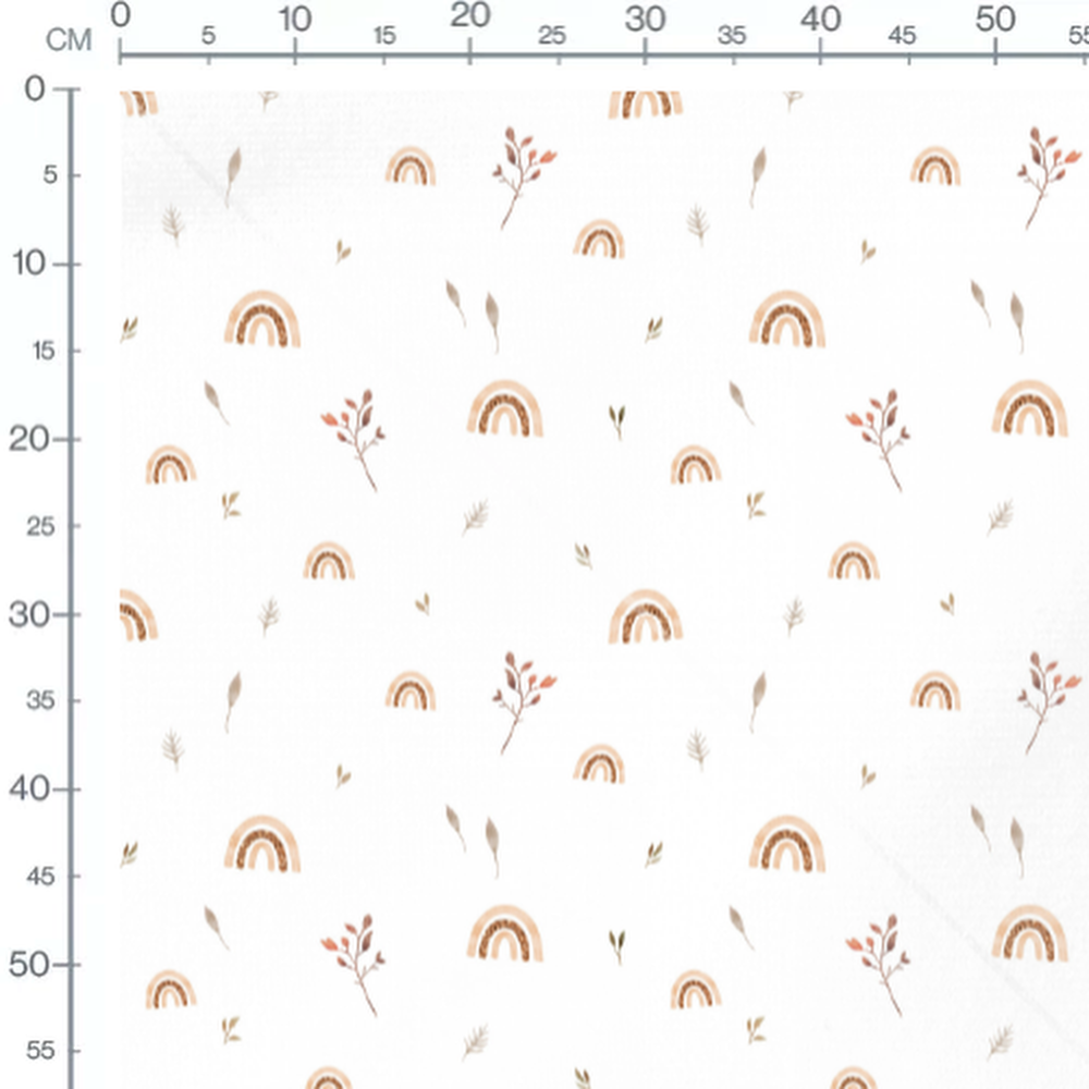 Tissu - Arcs et feuillages pastel