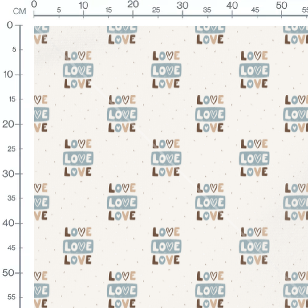 Tissu - Motifs LOVE multicolores