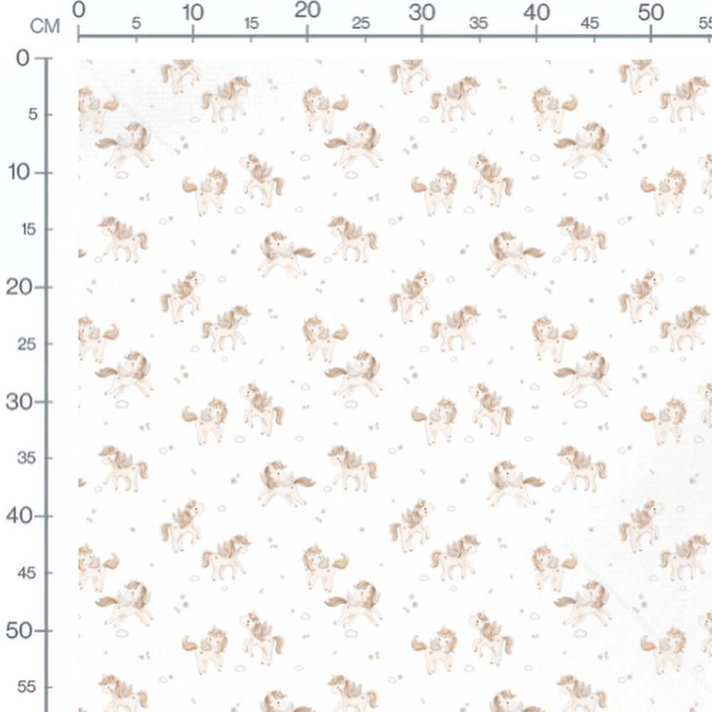 Tissu - Licornes ailées pastel
