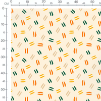 Tissu - Traits multicolores sur fond crème