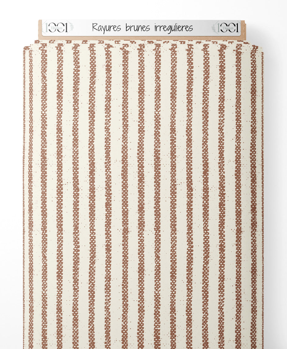 Tissu - Rayures brunes irrégulières