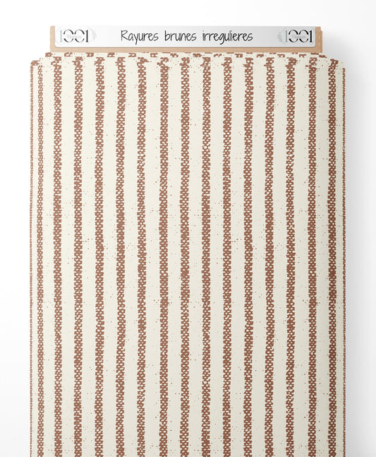 Tissu - Rayures brunes irrégulières