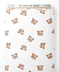Tissu - Ours marron clair adorables