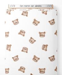 Tissu - Ours marron clair adorables