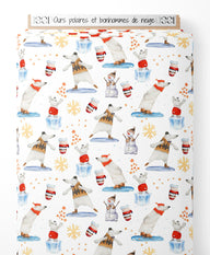 Tissu - Ours polaires et bonhommes de neige