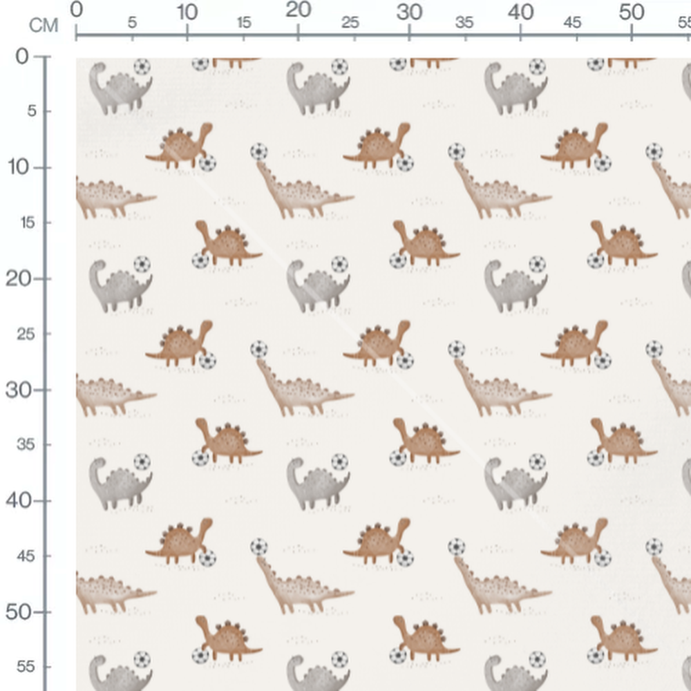 Tissu - Dinosaures marron et ballons