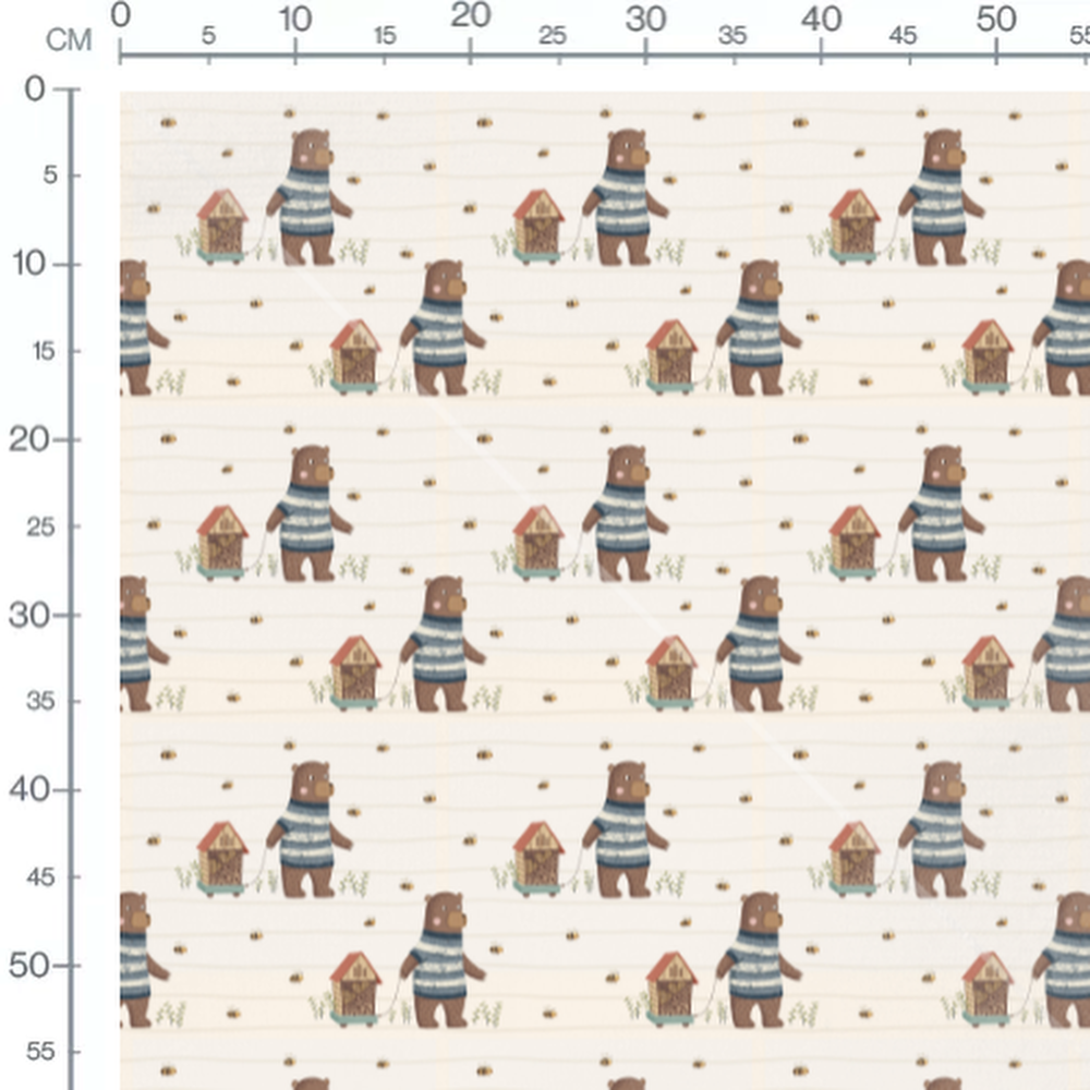 Tissu - Ours avec ruche mobile